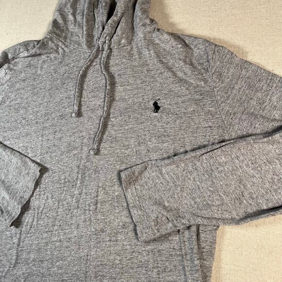 Polo Ralph Lauren Mens Lightweight Hoodie Size Large Grey Preppy Casual - Picture 1 of 6